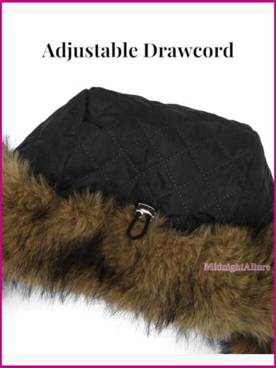 Faux Fur Trapper Hat with Ear Flaps - Winter Warm Russian Ushanka Style main image 7
